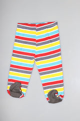 Multi-Stripe 3pc Footed Pajama & Shirt/Cap Set