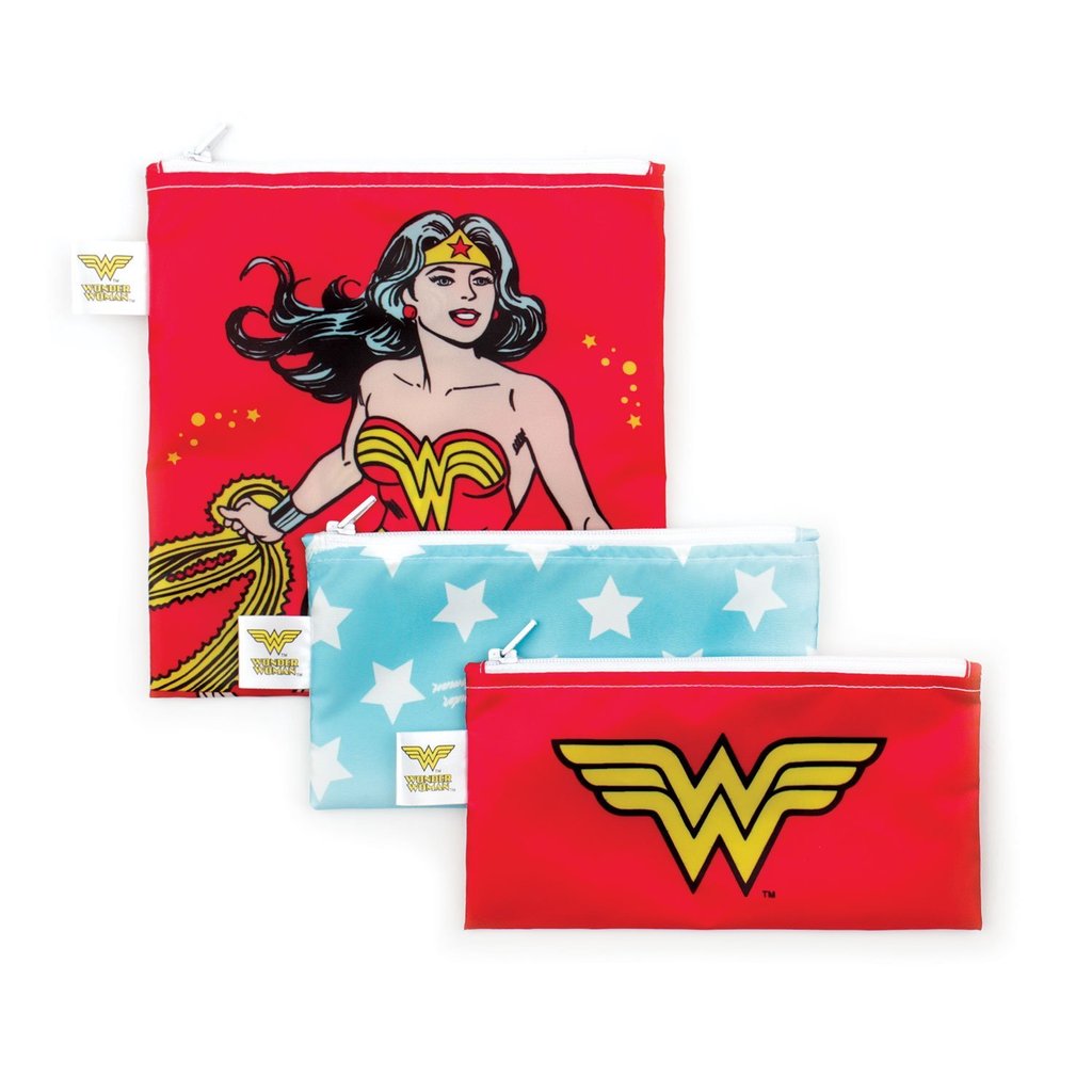 DC Comics Reusable Snack Bag, 3 Pack: Wonder Woman