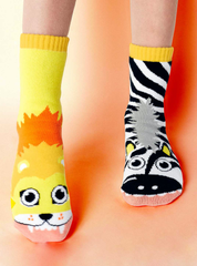 Pals Socks - Lion & Zebra | Kids Socks | Collectible Mismatched Socks