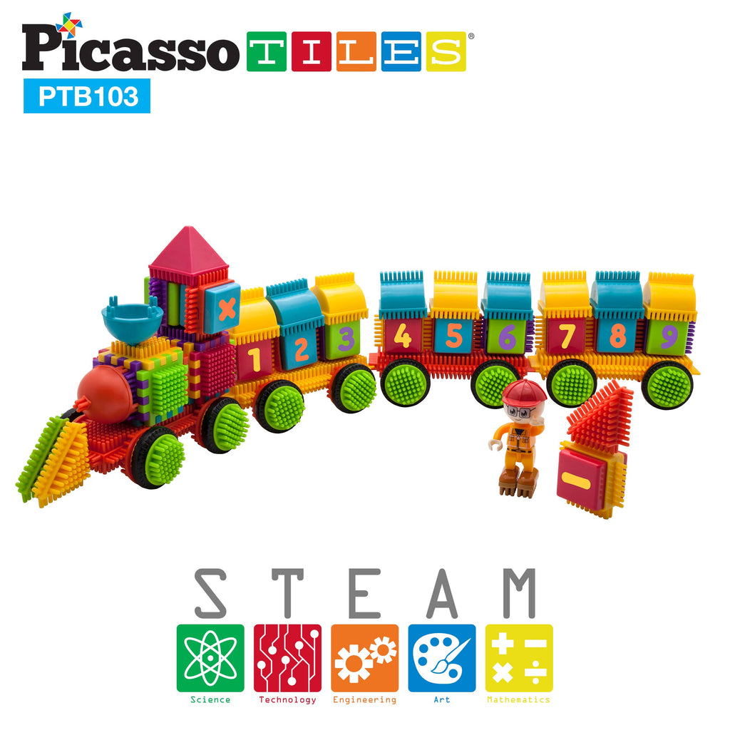 PicassoTiles - PicassoTiles 103pc Bristle Alphabet and Number Set