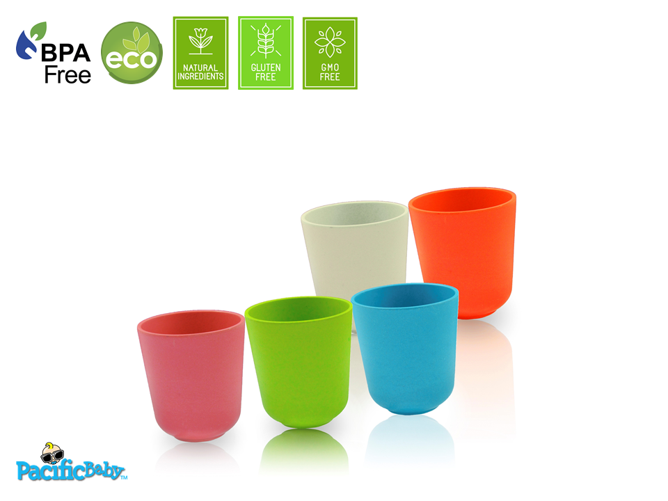 Bamboo Cup Set (Multi-Color) - 5 pieces