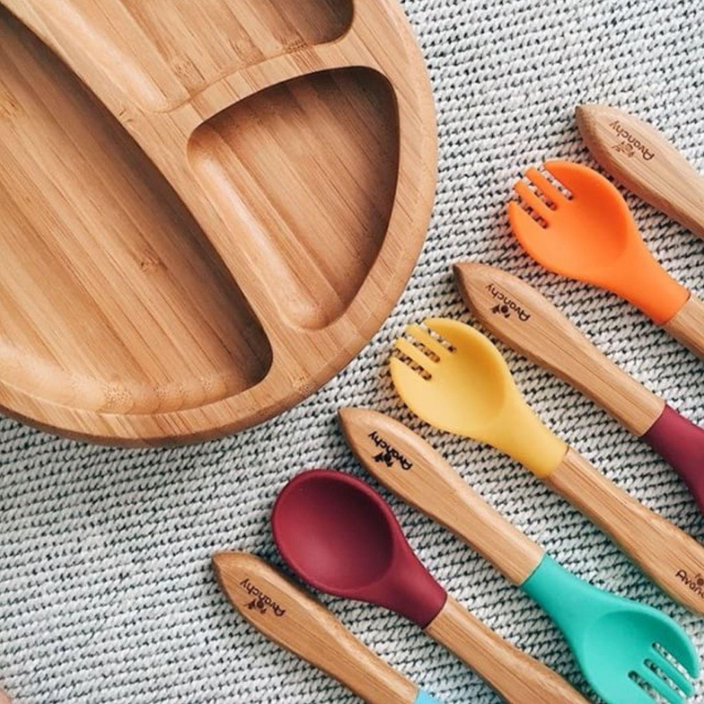 Bamboo & Silicone Toddler Training Forks
