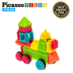 PicassoTiles® Bristle Shape Blocks 120-Piece Basic Building Set