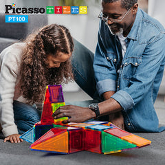 PicassoTiles® 100 Piece Set Magnet Building Tiles