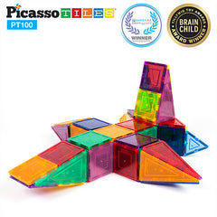 PicassoTiles® 100 Piece Set Magnet Building Tiles