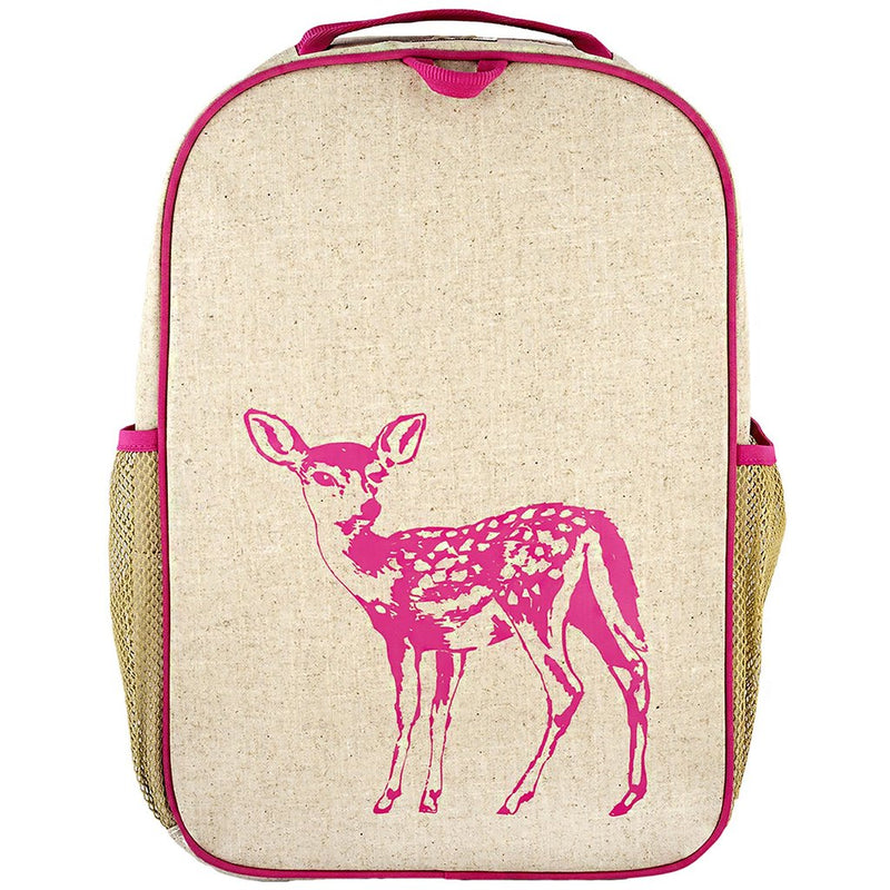 Pink Fawn Grade School Backpack - Raw Linen