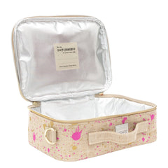 Fuschia & Gold Splatter Lunchbox - Linen