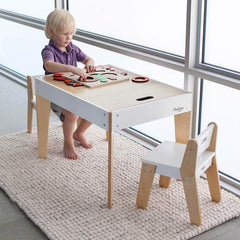 Little Modern Table and Chairs - White