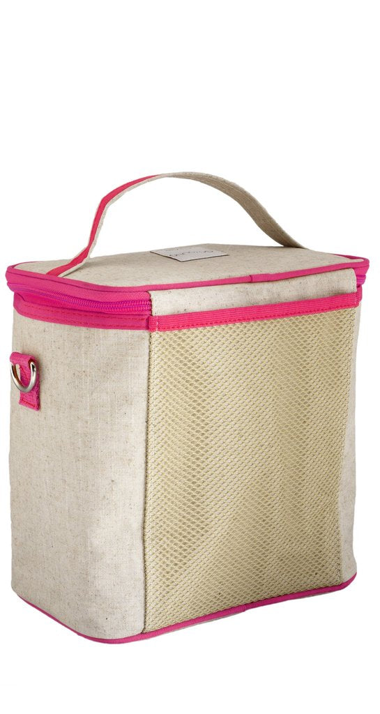 Pink Fawn Cooler Bag (Small) - Raw Linen