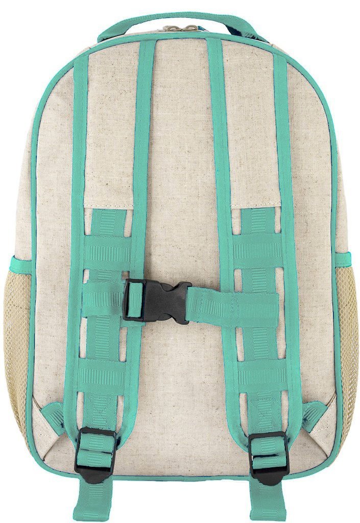 Olive Fox Toddler Backpack - Raw Linen