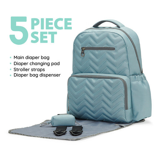 Blake Diaper Backpack 5pc Set - Chevron Tote